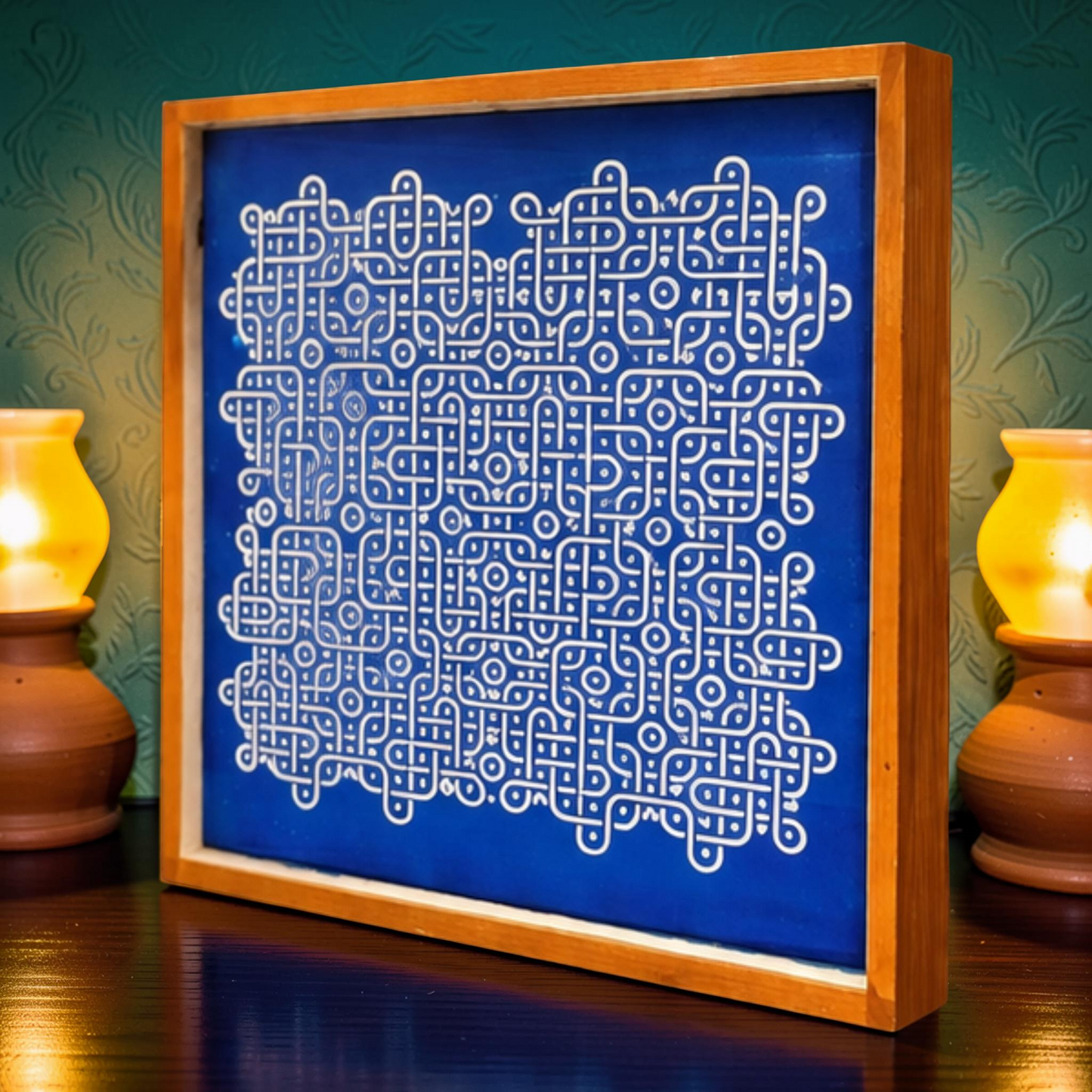 Rangly Jumbo Chikku Kolam  Model 2  Rangoli Design Stencil Wooden 24x24 Inches Pack of 1 piece