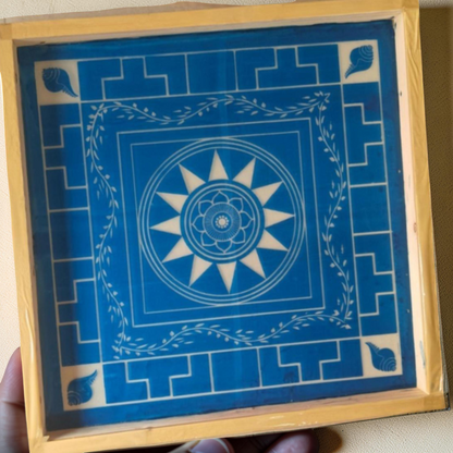 Rangly Jumbo Chakramanadala Yantra Rangoli Design Stencil Wooden 25x25 Inches Pack of 1 piece