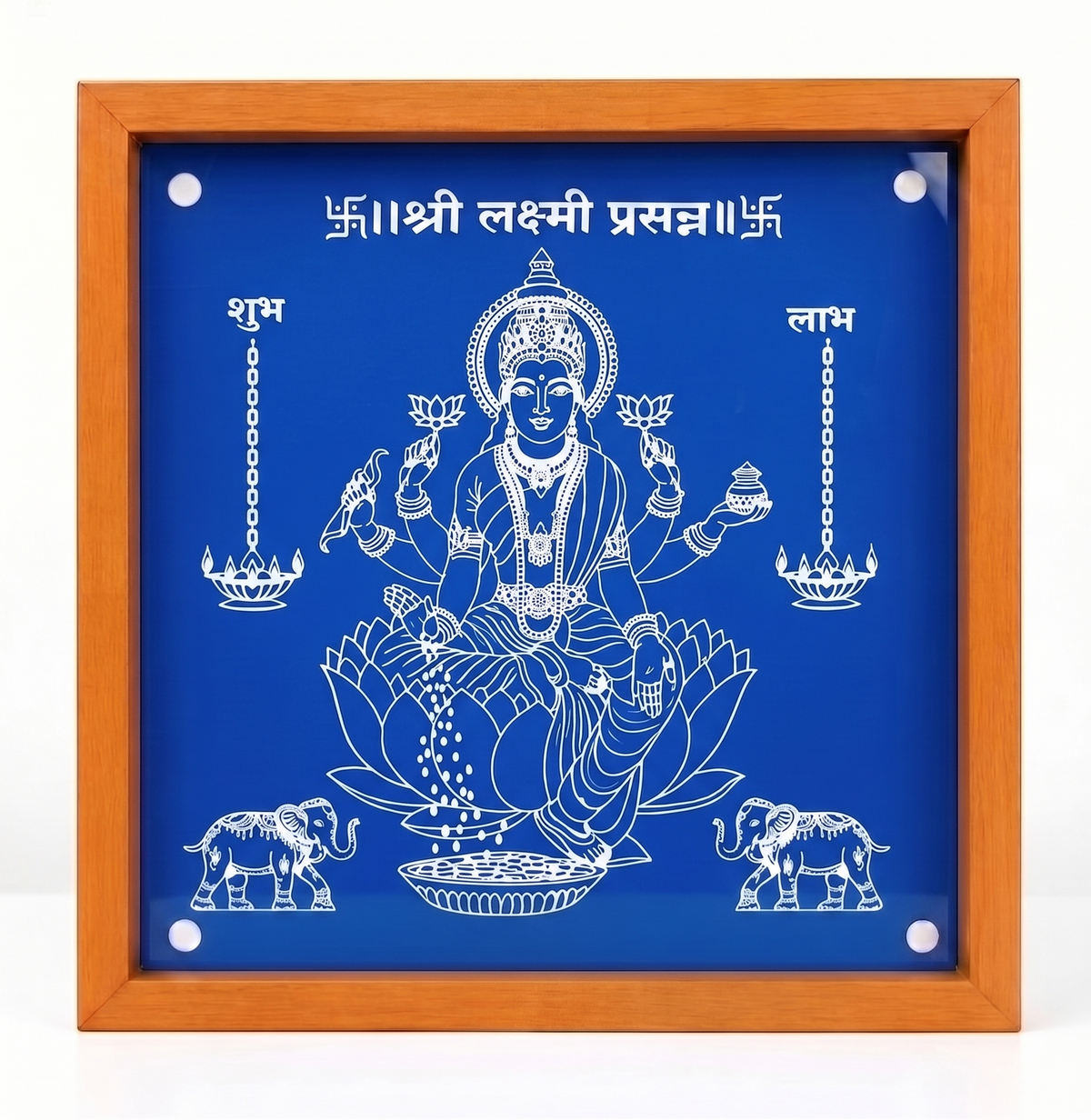 "Sri Lakshmi Prasanna" God Face Rangoli wooden Stencil -Elevate Your Spiritual Space