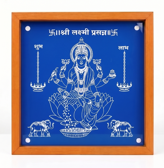 "Sri Lakshmi Prasanna" God Face Rangoli wooden Stencil -Elevate Your Spiritual Space