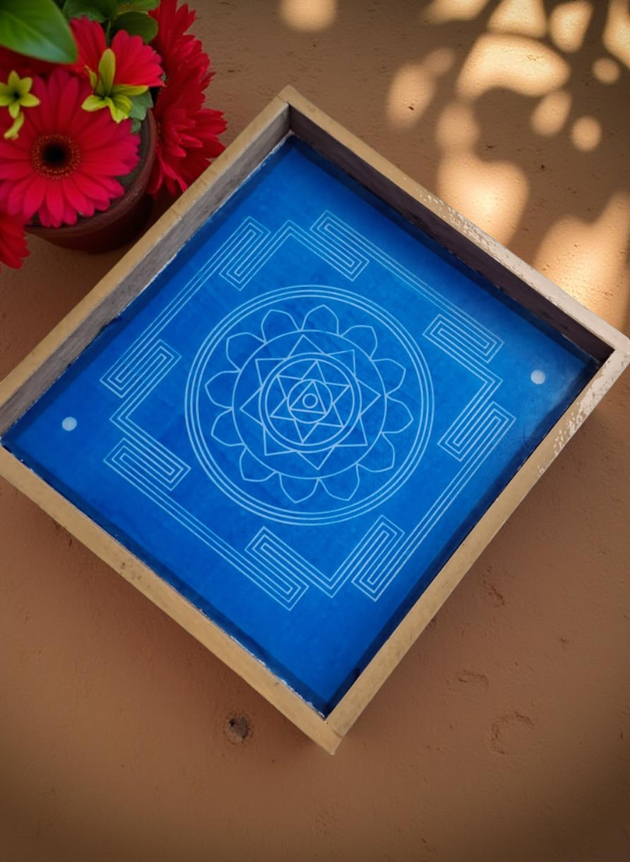 Rangly Sri Yantra Model 9 Rangoli Stencil Wooden 9x10 Inches Pack of 1 piece
