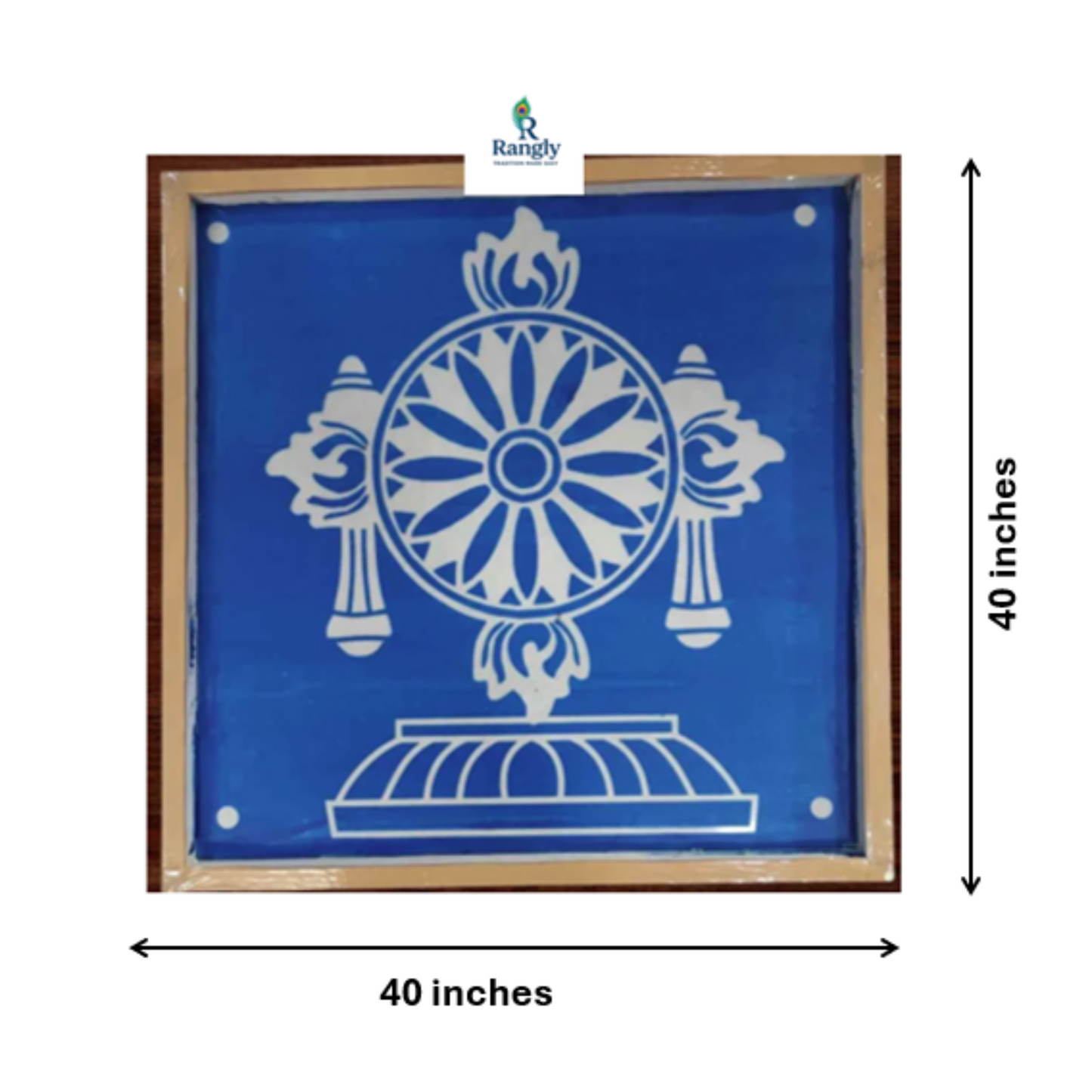 Rangly  Chakra Kolam Stencil Design Stencil Wooden 40x40 Inches Pack of 1 piece