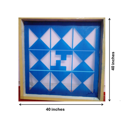 Navakam Yantra Design Stencil Wooden Frame 40x40 Inches Pack of 1 piece