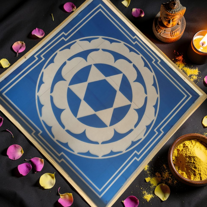 Rangly Sudarsana  Yantra Rangoli Design Stencil Wooden 20x20 Inches Pack of 1 piece