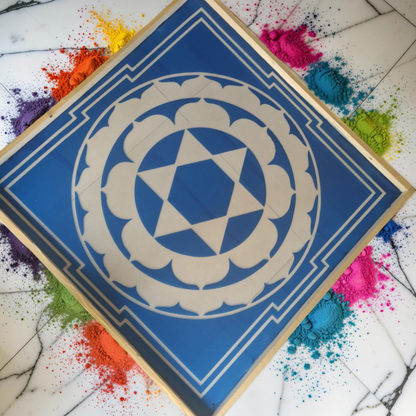 Rangly Sudarasana Yantra Rangoli Design Stencil Wooden 24x24 Inches Pack of 1 piece