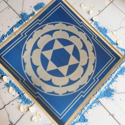 Rangly Sudarasana Yantra Rangoli Design Stencil Wooden 30x30 Inches Pack of 1 piece