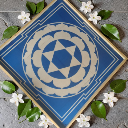 Rangly Sudarsana  Yantra Rangoli Design Stencil Wooden 16x16 Inches Pack of 1 piece