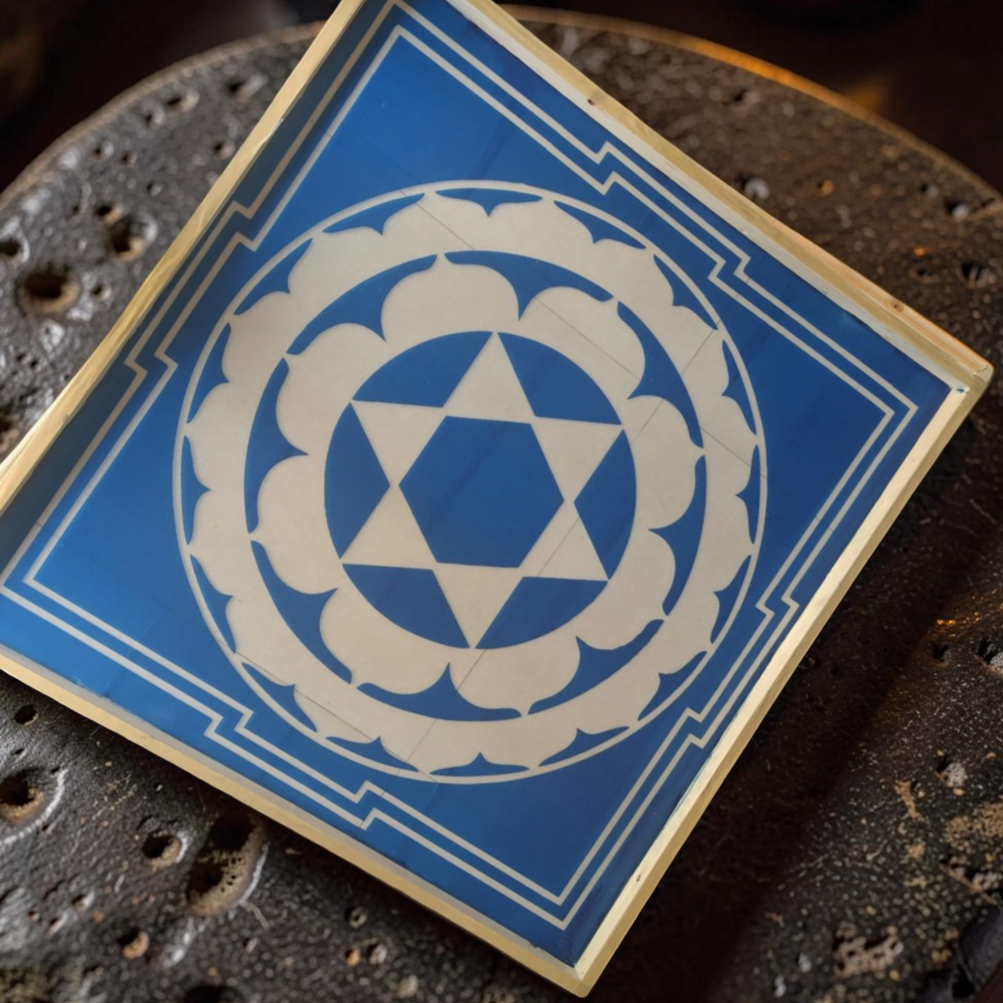 Rangly Sudarasana  Yantra Rangoli Design Stencil Wooden 25x25 Inches Pack of 1 piece