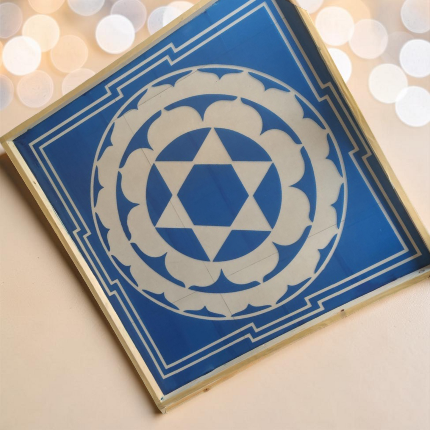 Rangly Sudarasana Yantra Rangoli Design Stencil Wooden 24x24 Inches Pack of 1 piece