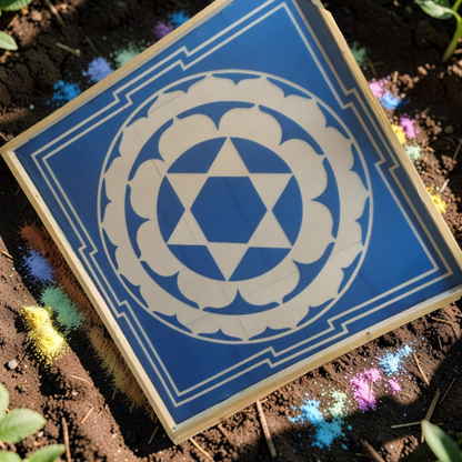 Rangly  Sudarasana Yantra Rangoli Design Stencil Wooden 40x40 Inches Pack of 1 piece