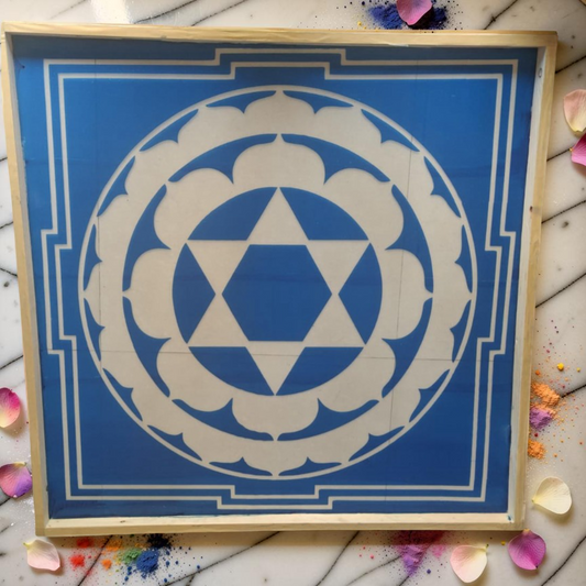 Rangly Sudarasana Yantra Rangoli Design Stencil Wooden 30x30 Inches Pack of 1 piece