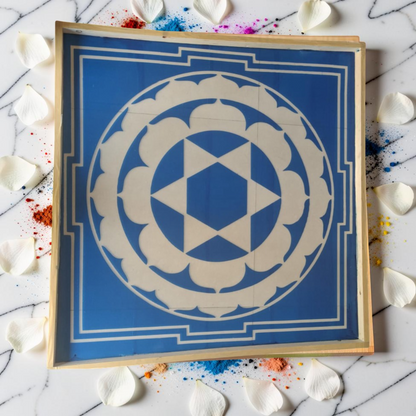 Rangly Sudarasana Yantra Rangoli Design Stencil Wooden 30x30 Inches Pack of 1 piece