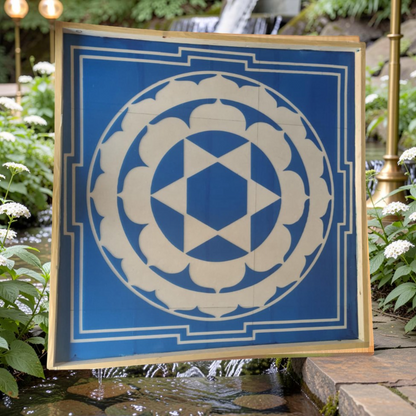 Rangly Sudarsana  Yantra Rangoli Design Stencil Wooden 20x20 Inches Pack of 1 piece