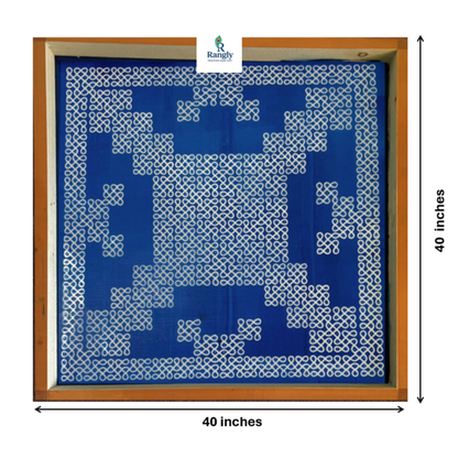 Rangly Jumbo Square South Indian Big Kolam Stencil Wooden 40x40 Inches Pack of 1 piece