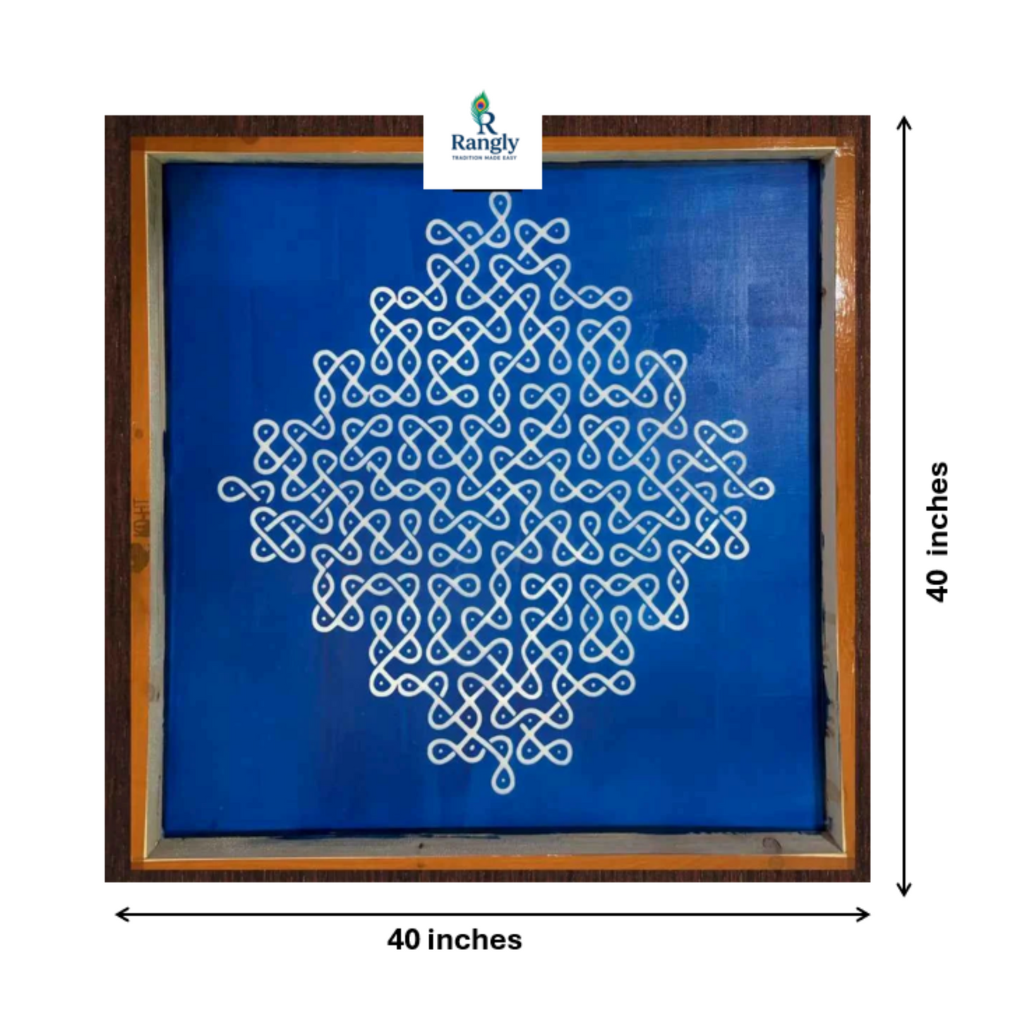 Rangly Jumbo Neli Big Kolam Design Stencil Wooden 40x40 Inches Pack of 1 piece