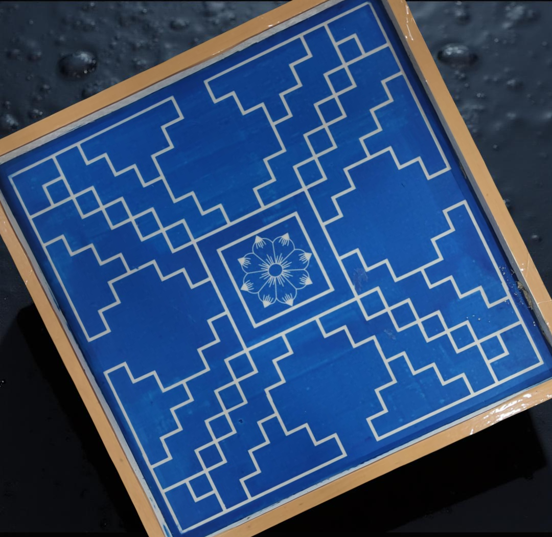 Rangly Jumbo Sarvabhotra Mandala Yantra Rangoli Stencil Wooden 16x16 Inches Pack of 1 piece