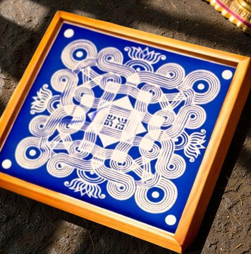 Rangly Jumbo Rangoli Design 2 Stencil Wooden 24x24 Inches Pack of 1 piece
