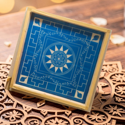 Rangly Jumbo Chakramandala  Yantra Rangoli Design Stencil Wooden 13x13 Inches Pack of 1 piece