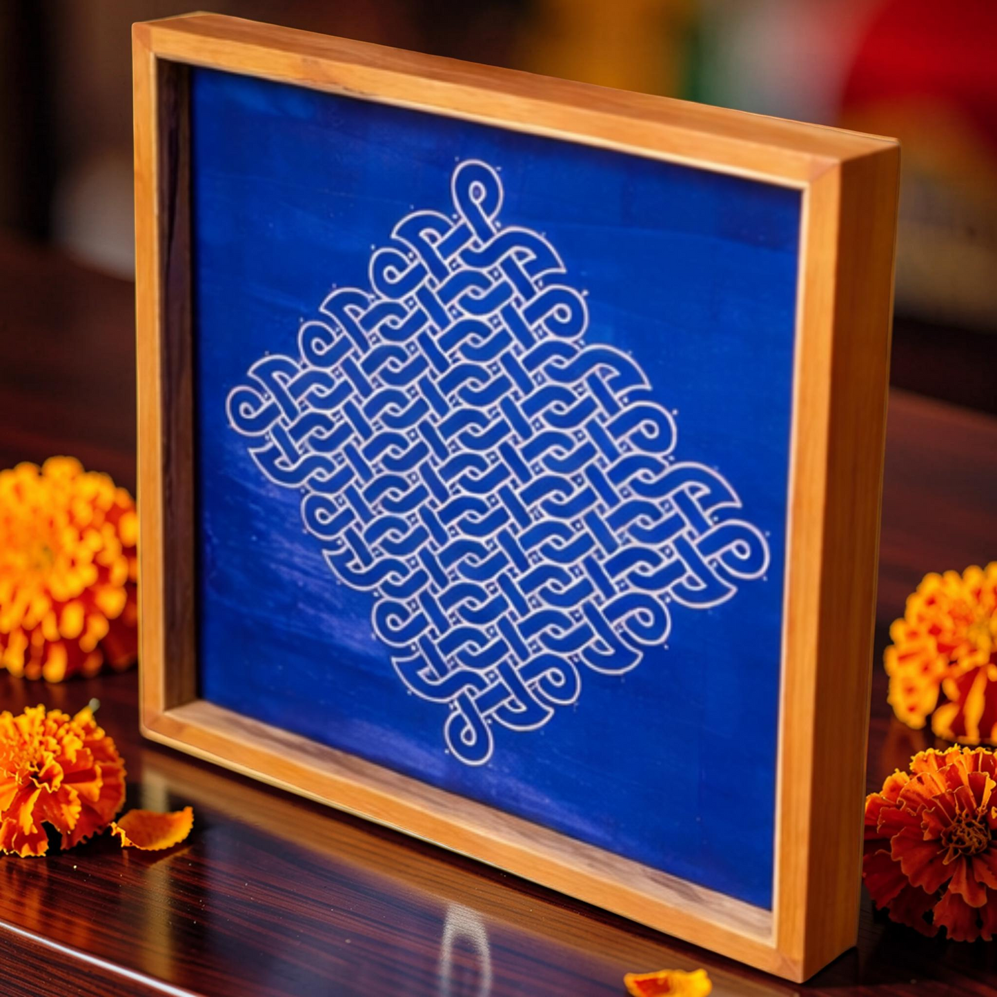 Rangly Jumbo Chikku Kolam  Model 1  Rangoli Design Stencil Wooden 24x24 Inches Pack of 1 piece