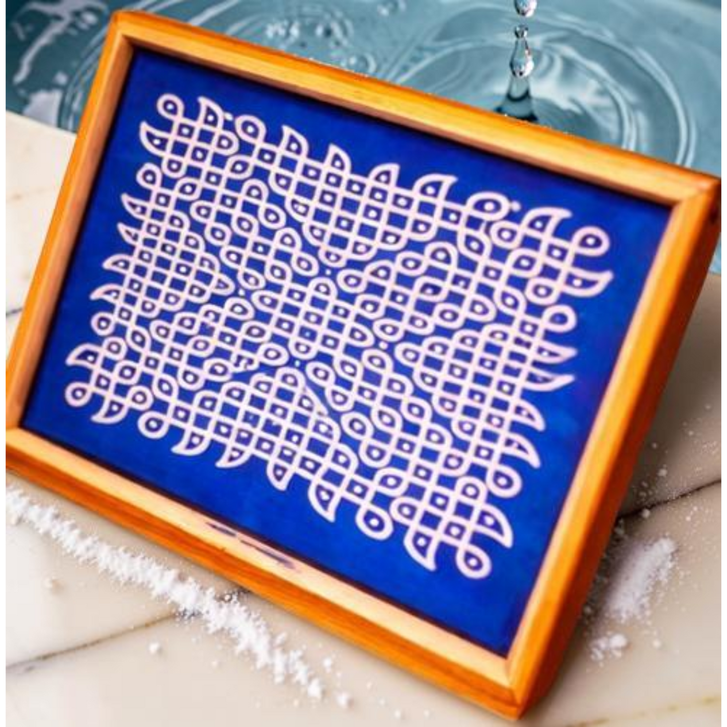 Rangly Jumbo Chikku Kolam Model 3  Rangoli Design Stencil Wooden 24x24 Inches Pack of 1 piece