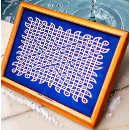 Rangly Jumbo Chikku Kolam Model 3  Rangoli Design Stencil Wooden 24x24 Inches Pack of 1 piece