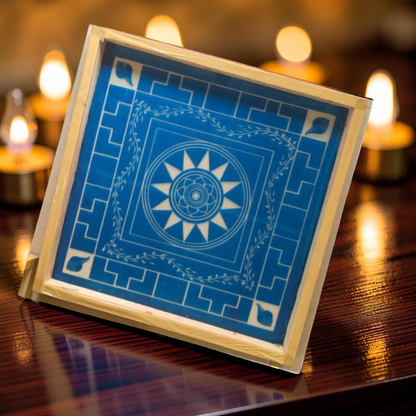 Rangly Jumbo Chakramandala Yantra Rangoli Design Stencil Wooden 20x20 Inches Pack of 1 piece