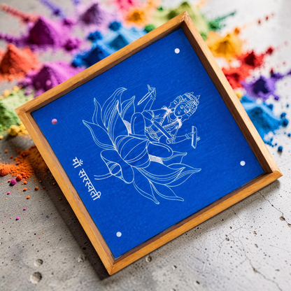 Rangly Brahma  Rangoli Design Stencil Wooden 10x10 Inches Pack of 1 piece