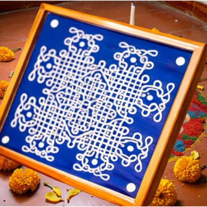 Rangly Jumbo Chikku Kolam Model 4  Rangoli Design Stencil Wooden 24x24 Inches Pack of 1 piece