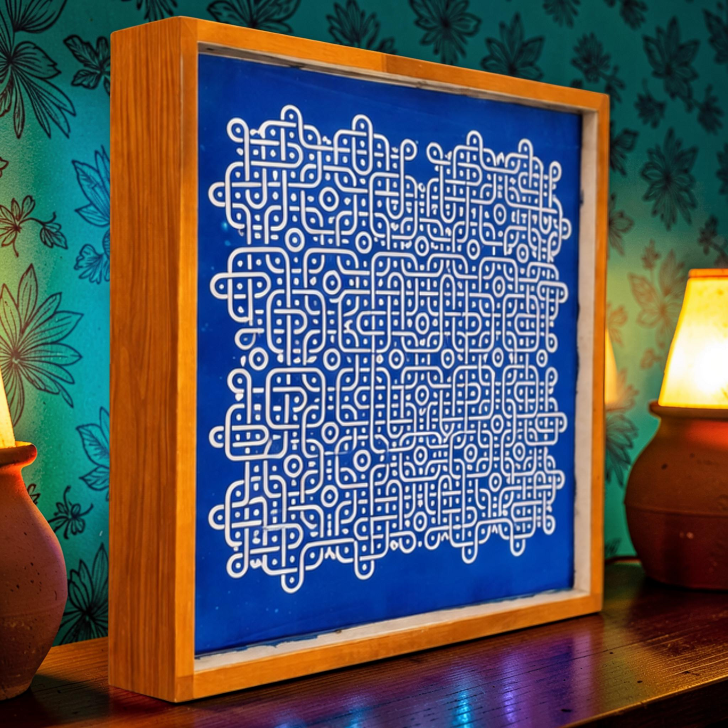 Rangly Jumbo Chikku Kolam  Model 2  Rangoli Design Stencil Wooden 24x24 Inches Pack of 1 piece