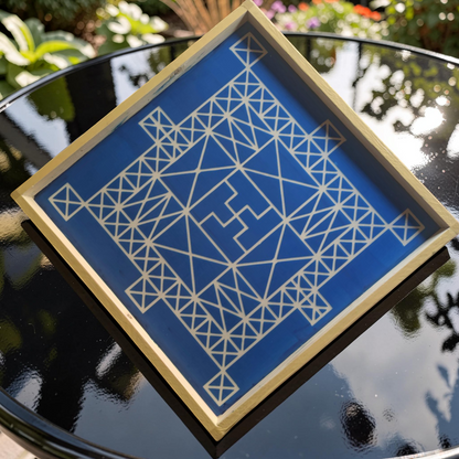 Rangly Vasthu Bali Padmam Yantra Rangoli Design Stencil Wooden 24x24 Inches Pack of 1 piece