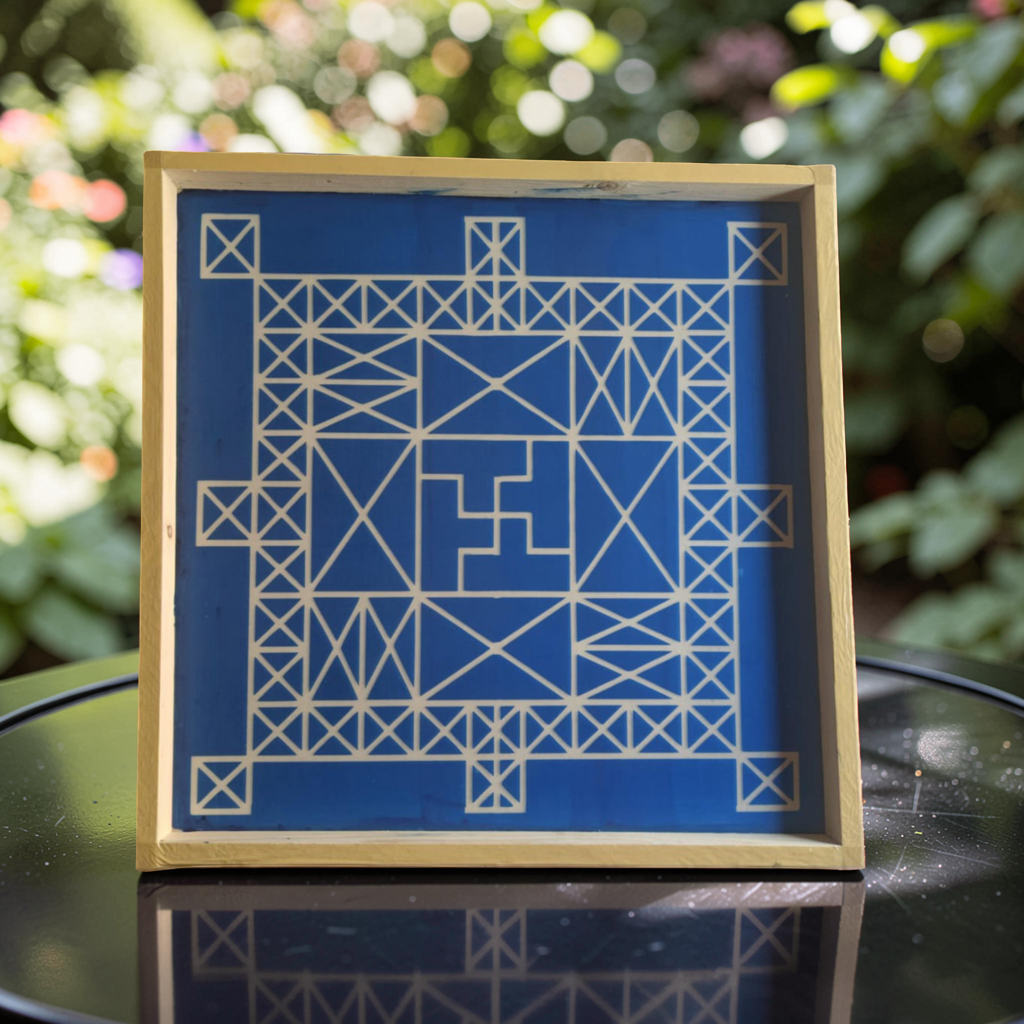 Rangly Vasthu Bali Padmam Yantra Rangoli Design Stencil Wooden 24x24 I