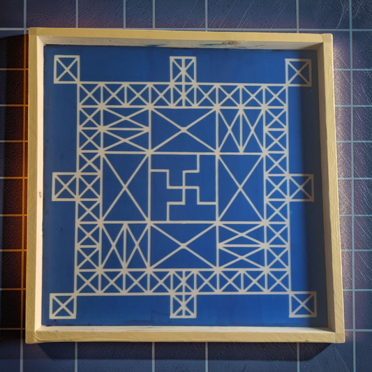 Rangly Vasthu Bali Padmam Yantra Rangoli Design Stencil Wooden 20x20Inches Pack of 1 piece