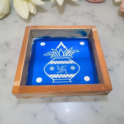 Rangly Temple Kalasam Rangoli Stencil Wooden 5*5 Inches Pack of 1 piece