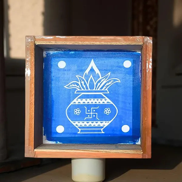 Rangly Temple Kalasam Rangoli Stencil Wooden 5*5 Inches Pack of 1 piece