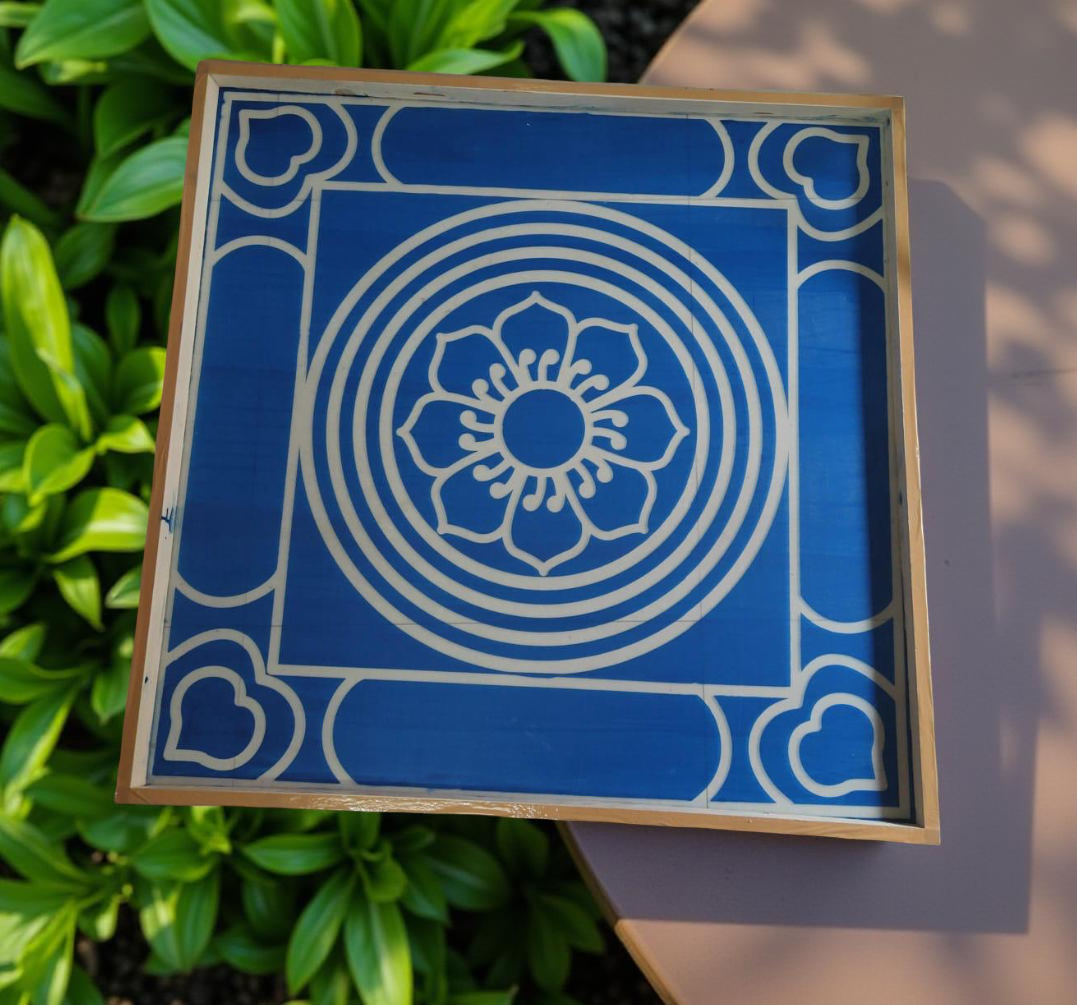 Rangly Jumbo Ashtadalam Yantra Rangoli Stencil Wooden 25x25 Inches Pack of 1 piece