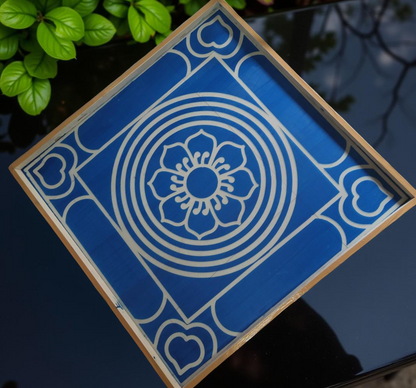 Rangly Jumbo Ashtadalam Yantra Rangoli Stencil Wooden 25x25 Inches Pack of 1 piece