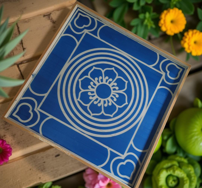 Rangly Jumbo Ashtadalam Yantra Rangoli Stencil Wooden 25x25 Inches Pack of 1 piece