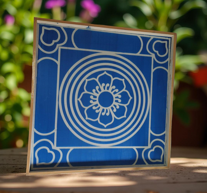 Rangly Jumbo Ashtadalam Yantra Rangoli Stencil Wooden 25x25 Inches Pack of 1 piece