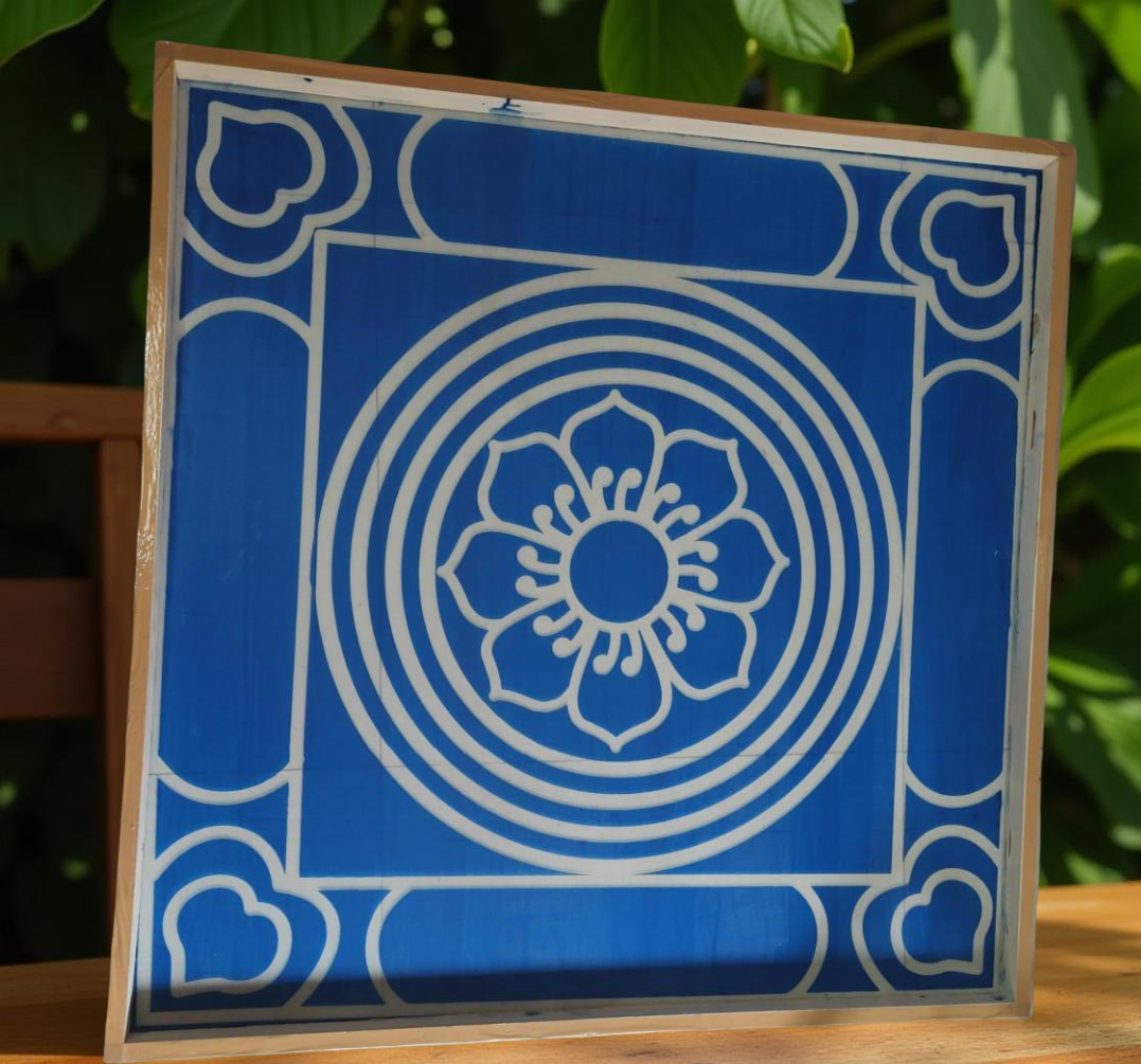 Rangly Jumbo Ashtadalam Yantra Rangoli Stencil Wooden 25x25 Inches Pack of 1 piece