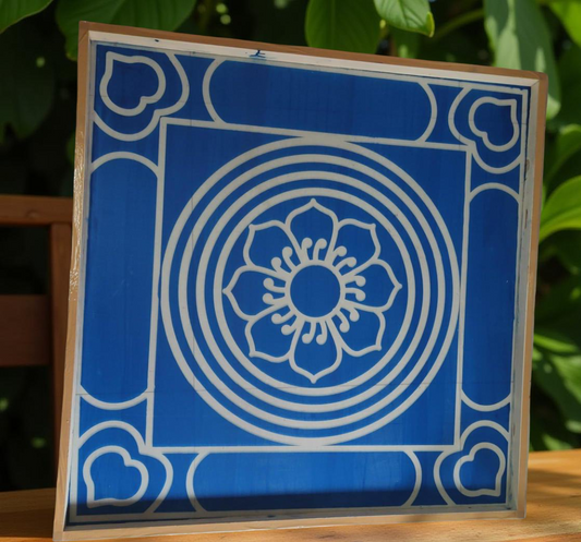 Rangly Jumbo Ashtadalam Yantra Rangoli Stencil Wooden 40x40 Inches Pack of 1 piece