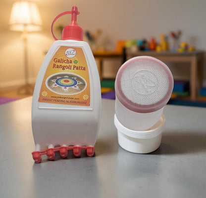 Rangly Rangoli Making Kit Combo – Rangeela Patta Galicha and   Colour Filler Pack of 2P iece