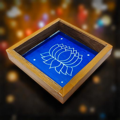 Rangly Lotus Design Rangoli Stencil Wooden 5X5 inches Pack of 1 piece