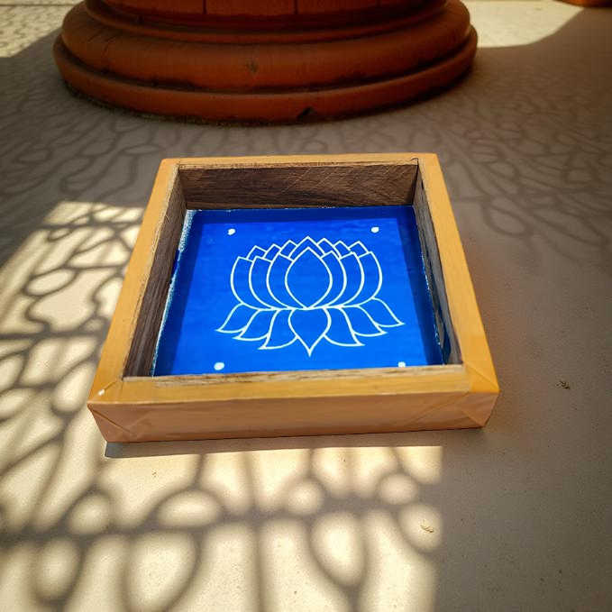 Rangly Lotus Design Rangoli Stencil Wooden 5X5 inches Pack of 1 piece