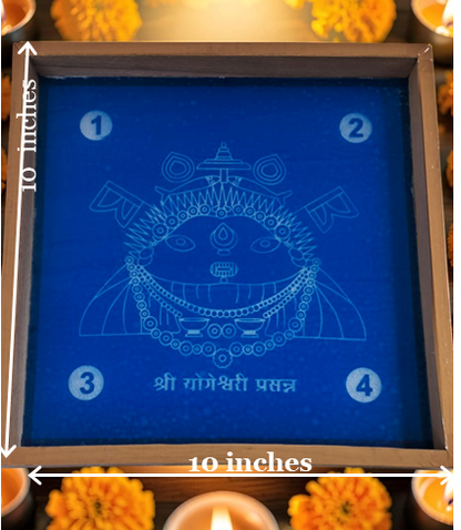 Rangly  Maa Durga Face Rangoli Design Stencil Wooden 10x10 Inches Pack of 1 piece