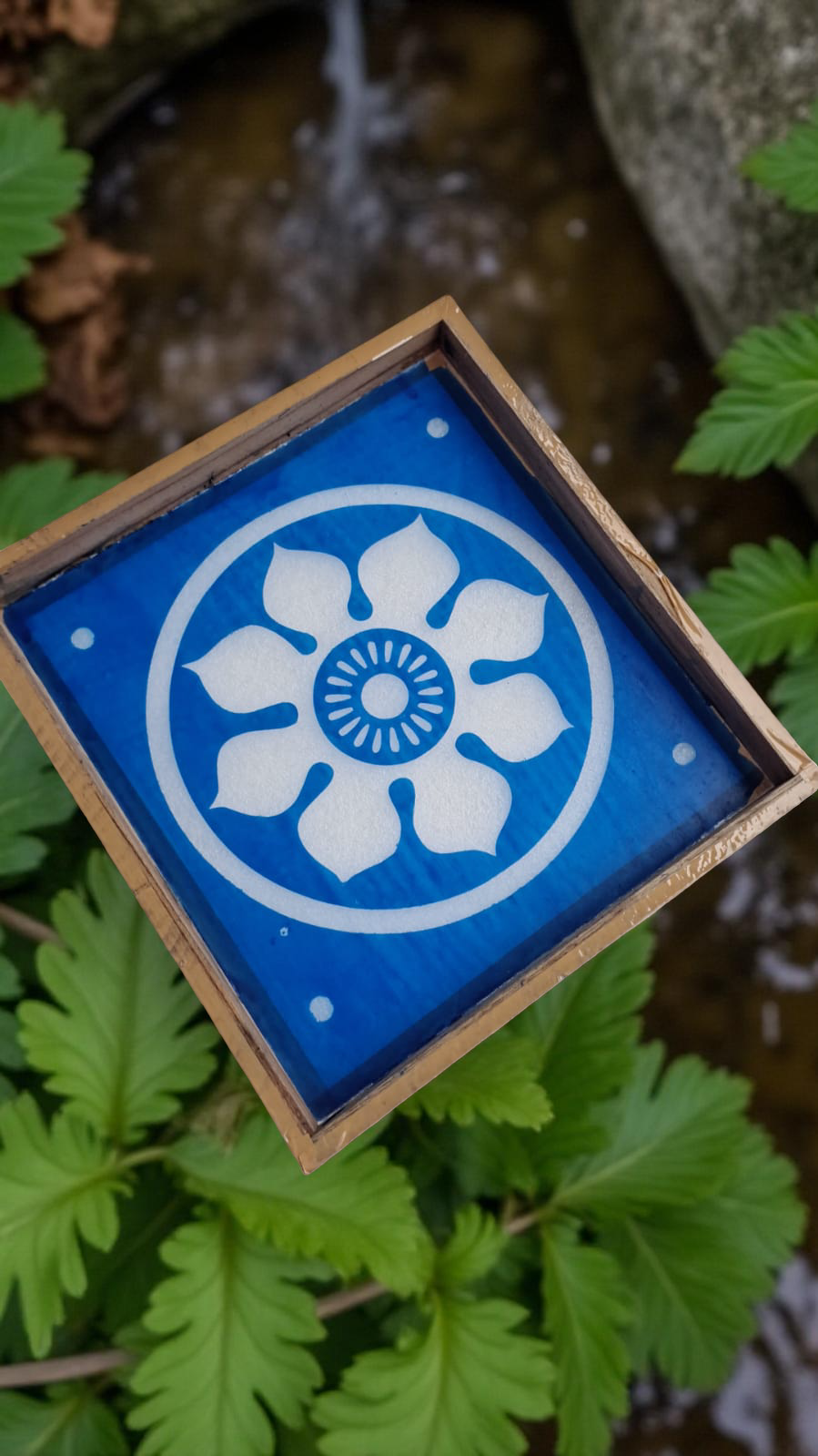 Rangly  Ashtadalayantra Model 10 Rangoli Stencil Wooden 9x10 Inches Pack of 1 piece