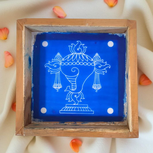 Rangly Shankh  Rangoli Stencil Wooden  16x16 Inches  Pack of 1 Piece