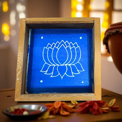 Rangly Lotus Design Rangoli Stencil Wooden 5X5 inches Pack of 1 piece