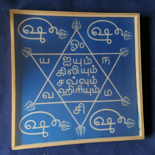Rangly Om hleem Kreem Yantra Rangoli Design Stencil Wooden 30x30 Inches Pack of 1 piece