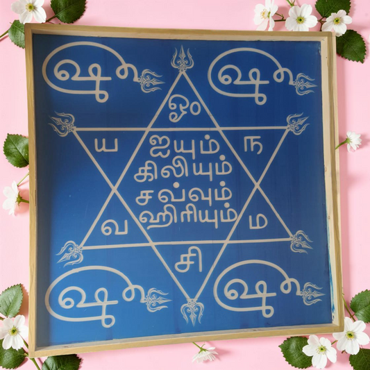Rangly Om hleem Kreem Yantra Rangoli Design Stencil Wooden 24x24 Inches Pack of 1 piece