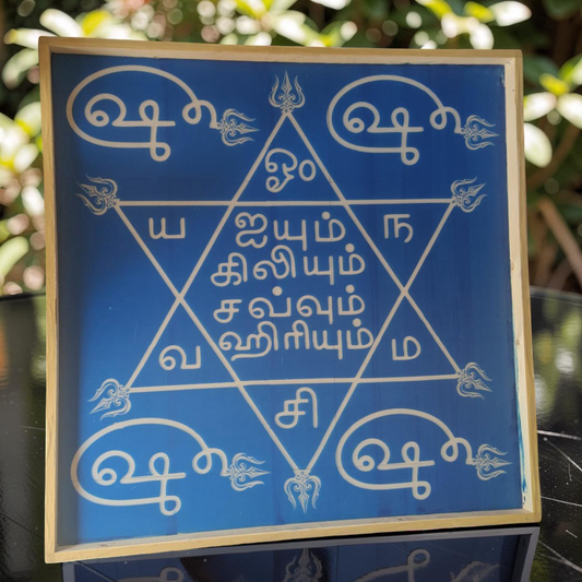 Rangly Om hleem Kreem Yantra Rangoli Design Stencil Wooden 40x40 Inches Pack of 1 piece